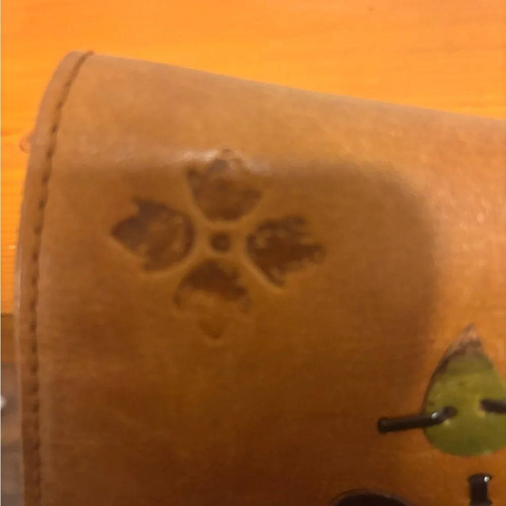 Patricia Nash Tan Leather Crossbody Bag with Floral Design - Picture 16 of 16